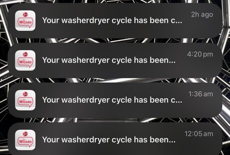 Wash cycle notifications